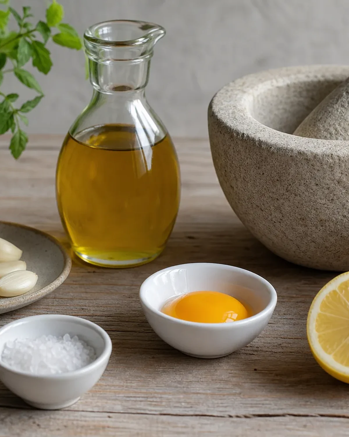 Étape de préparation de aioli maison