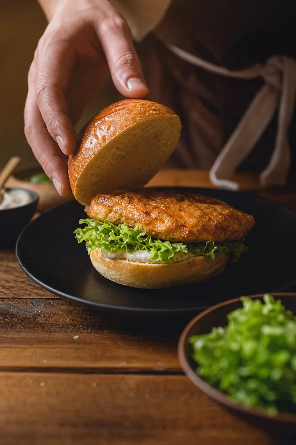 Étape de préparation de Burger poulet maison