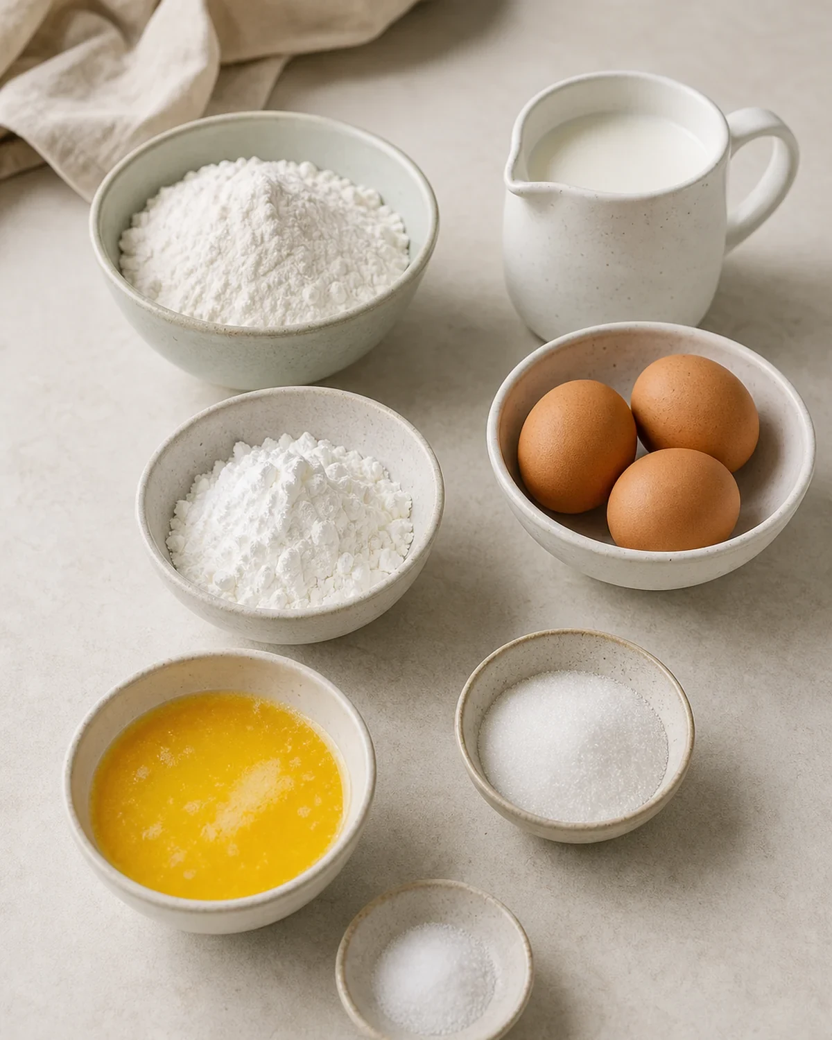 Ingrédients préparés pour Crêpes sans gluten