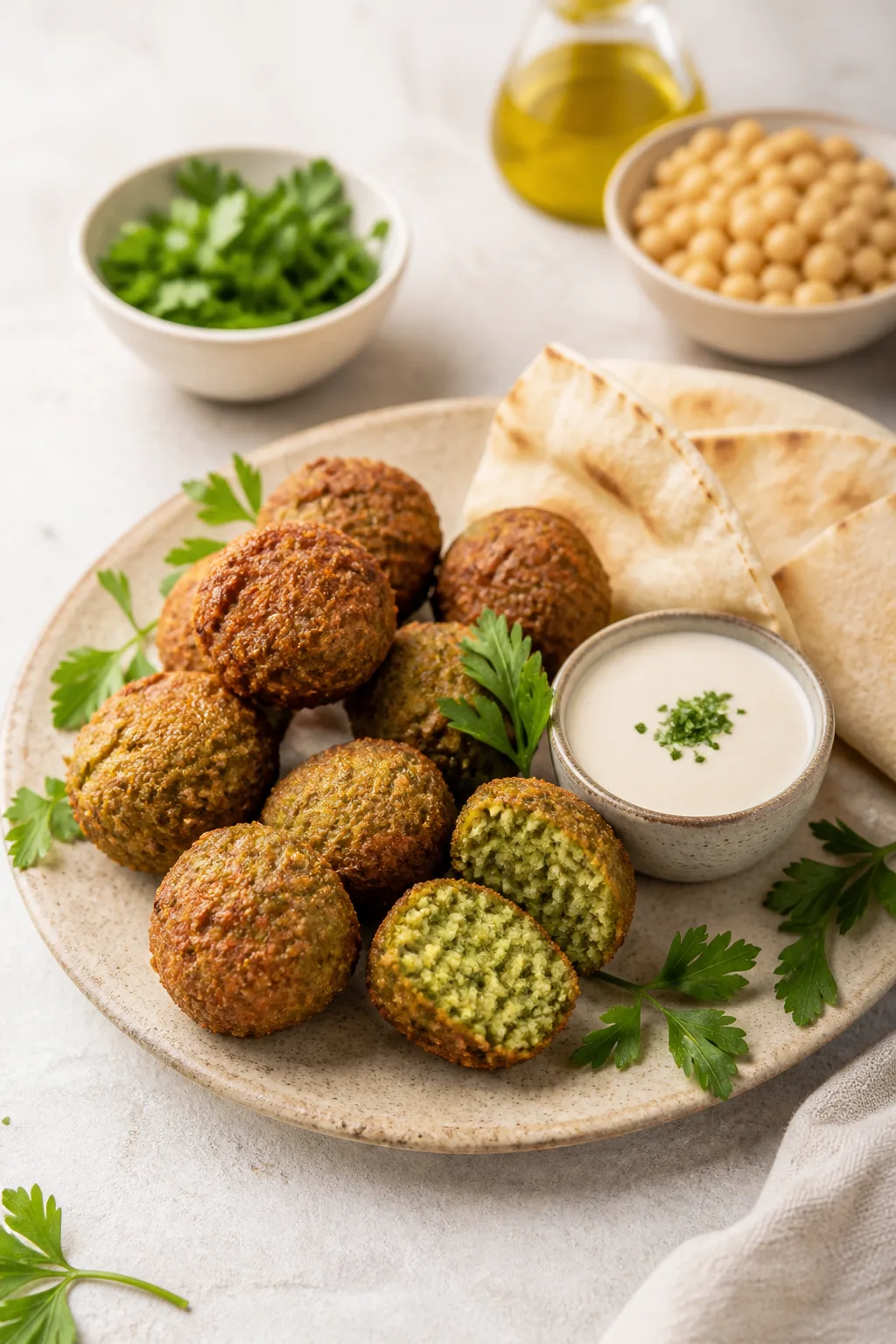 Falafel libanais servi dans une présentation finale appétissante