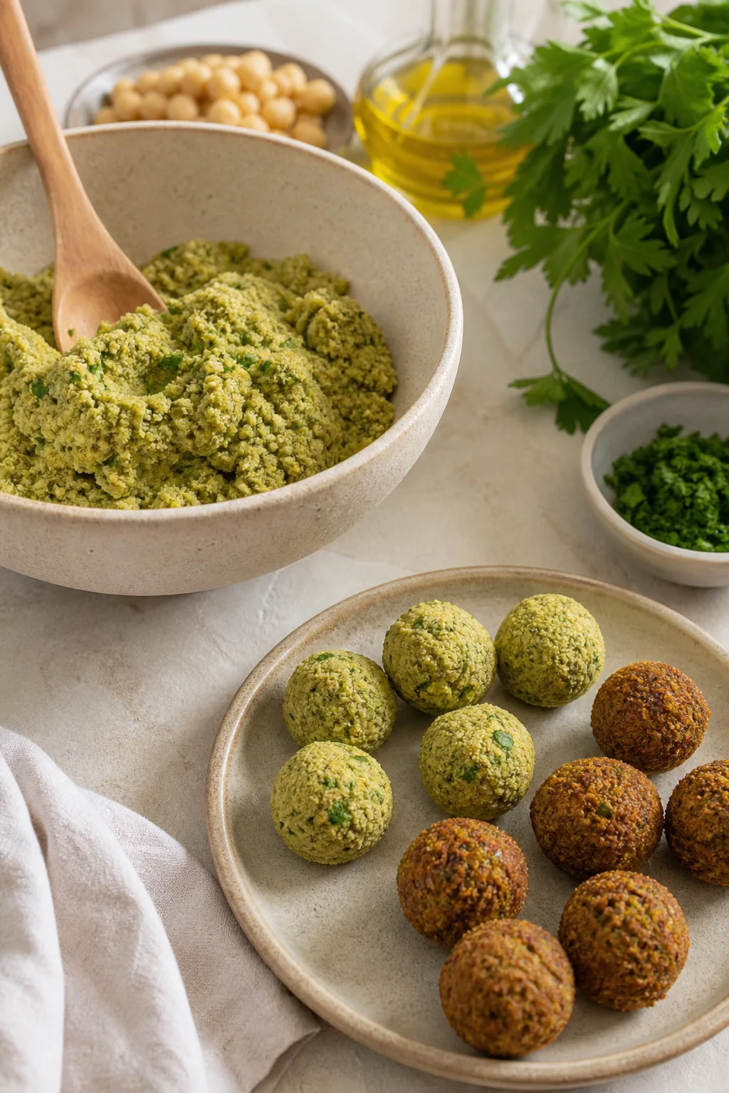 Étape de préparation de Falafel libanais