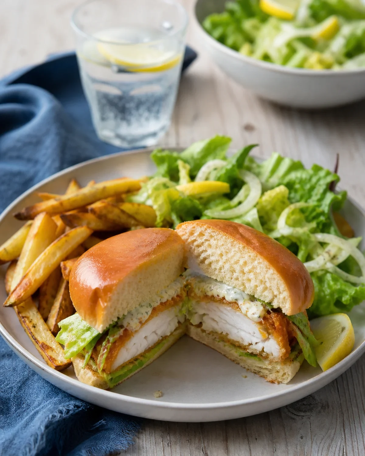Fish burger maison prêt à servir
