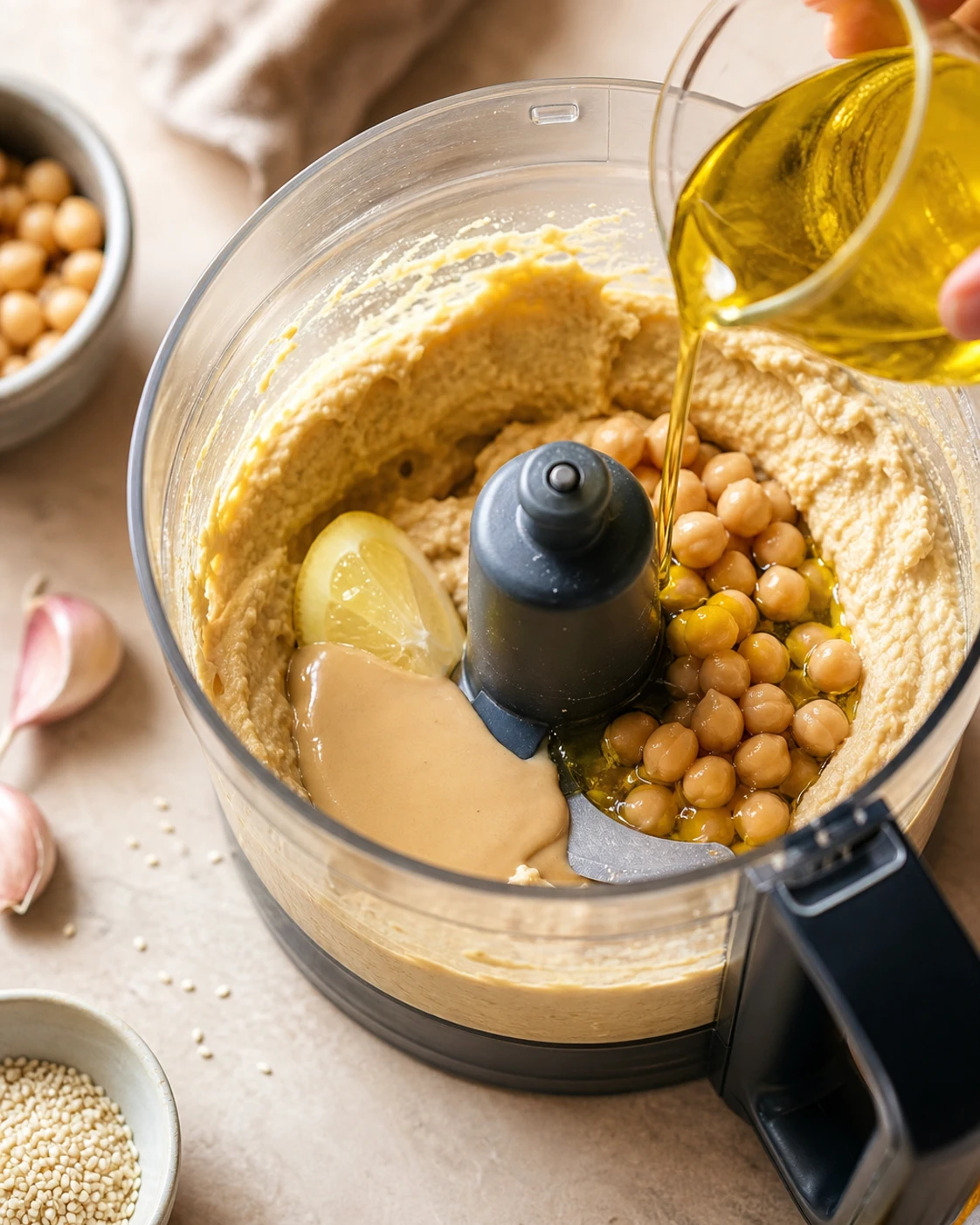 Étape de préparation de Houmous libanais