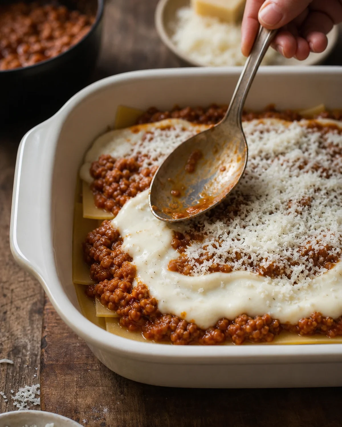 Préparation de Lasagnes bolognaise
