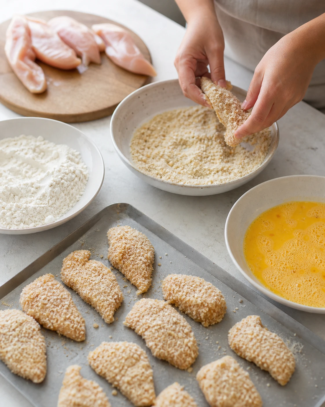 Étape de préparation de Nuggets poulet maison