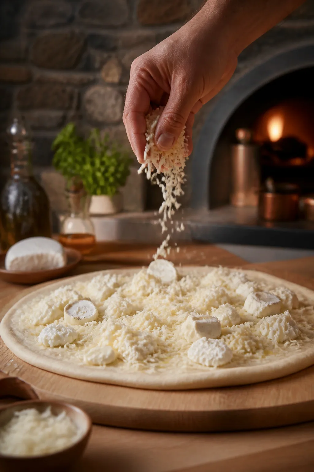 Étape de préparation de Pizza 4 fromages bien fondante
