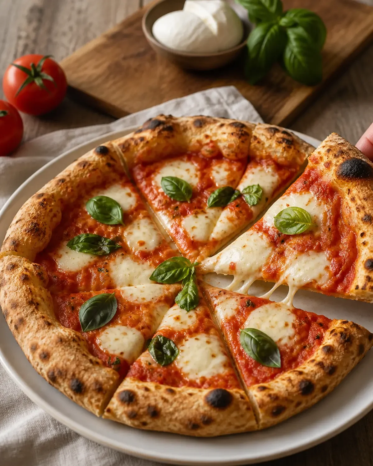 Pizza margherita maison prêt à servir